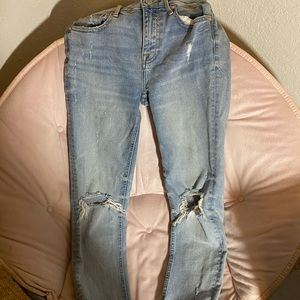 Nordstrom Light Wash Distressed Straight Jeans